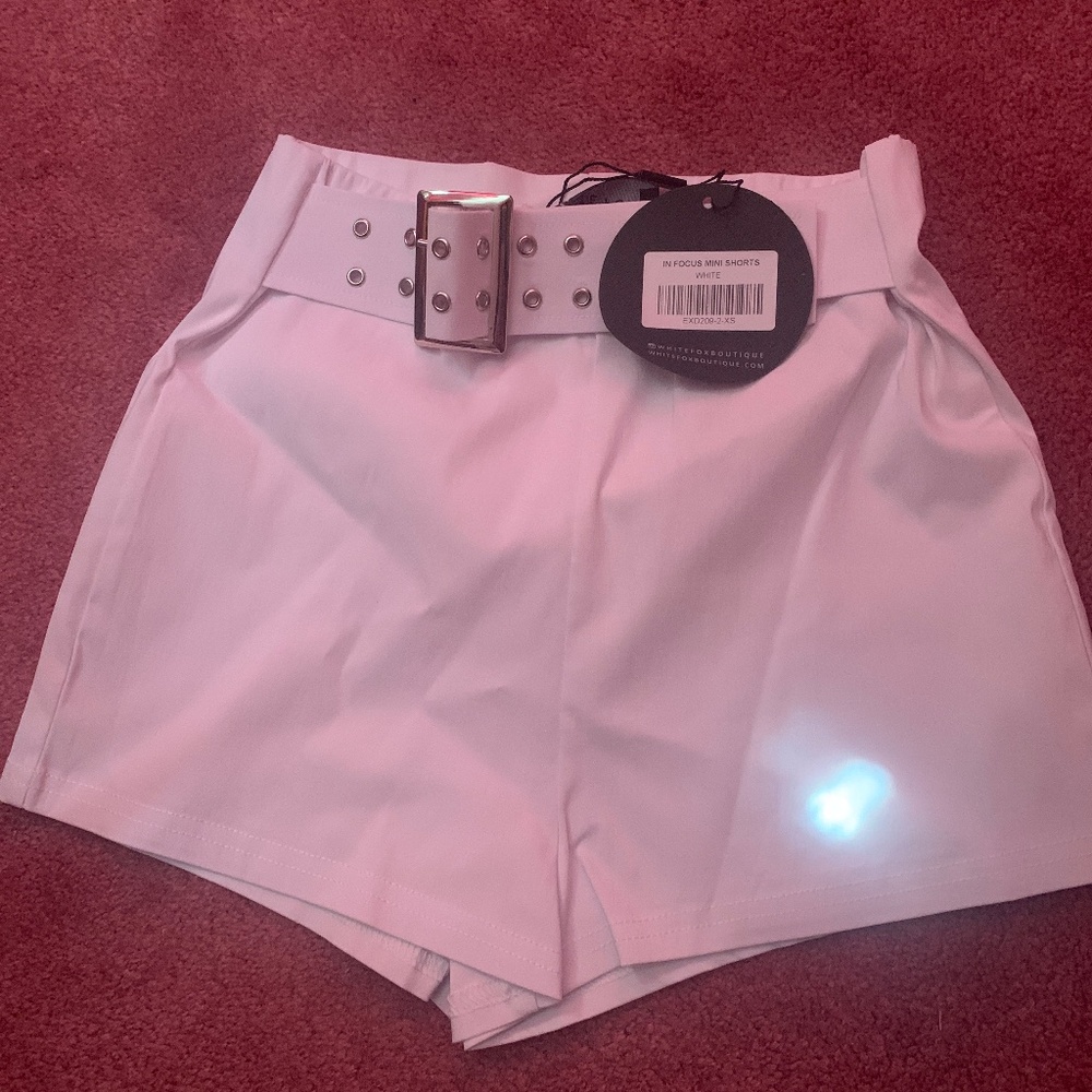 White Fox White Mini Shorts